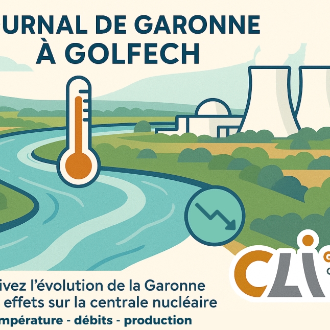 Le journal de Garonne à Golfech - suivez l'évolution de la Garonne en été et ses effets sur la centrale nucléaire