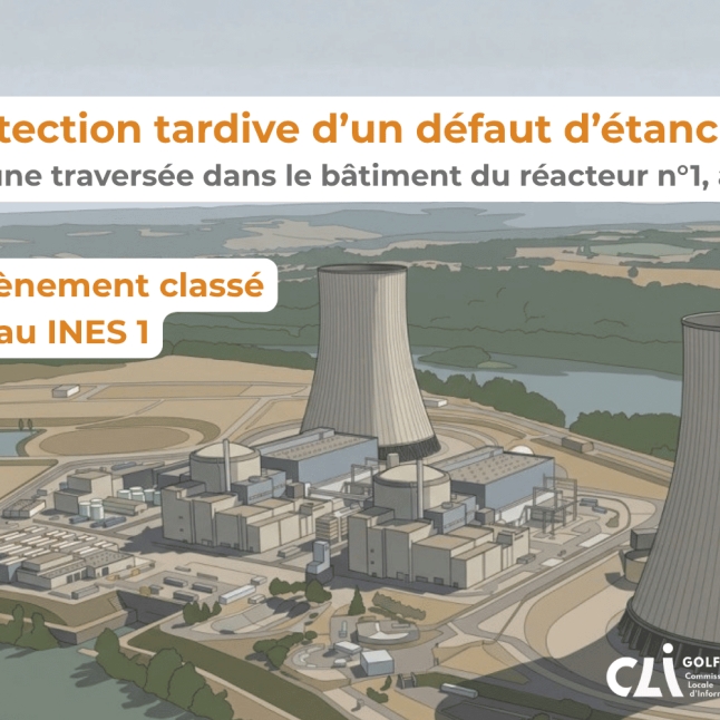 Détection tardive d’un défaut d’étanchéité, niveau INES 1